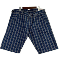 ショートパンツ YAMANE Lot.7550 チェックショーツ W40 ネイビー 40 ブルー