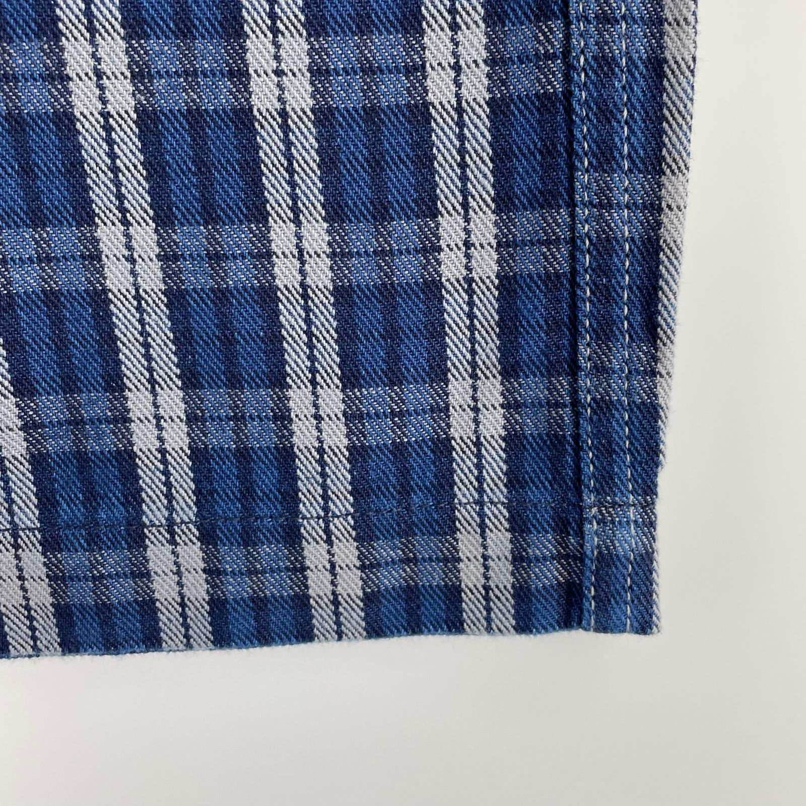 ショートパンツ YAMANE Lot.7550 チェックショーツ W40 ネイビー 40 ブルー