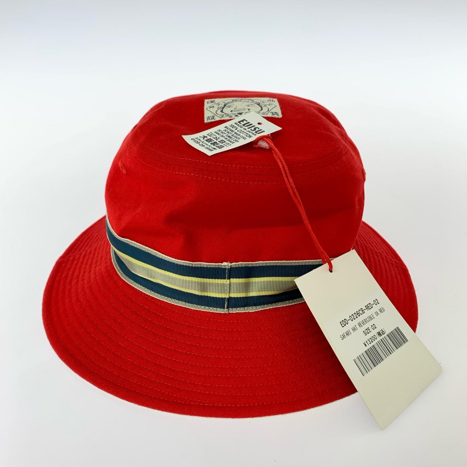 ハット EVISU SAFARI HAT REVERSIBLE レッド×アイボリー