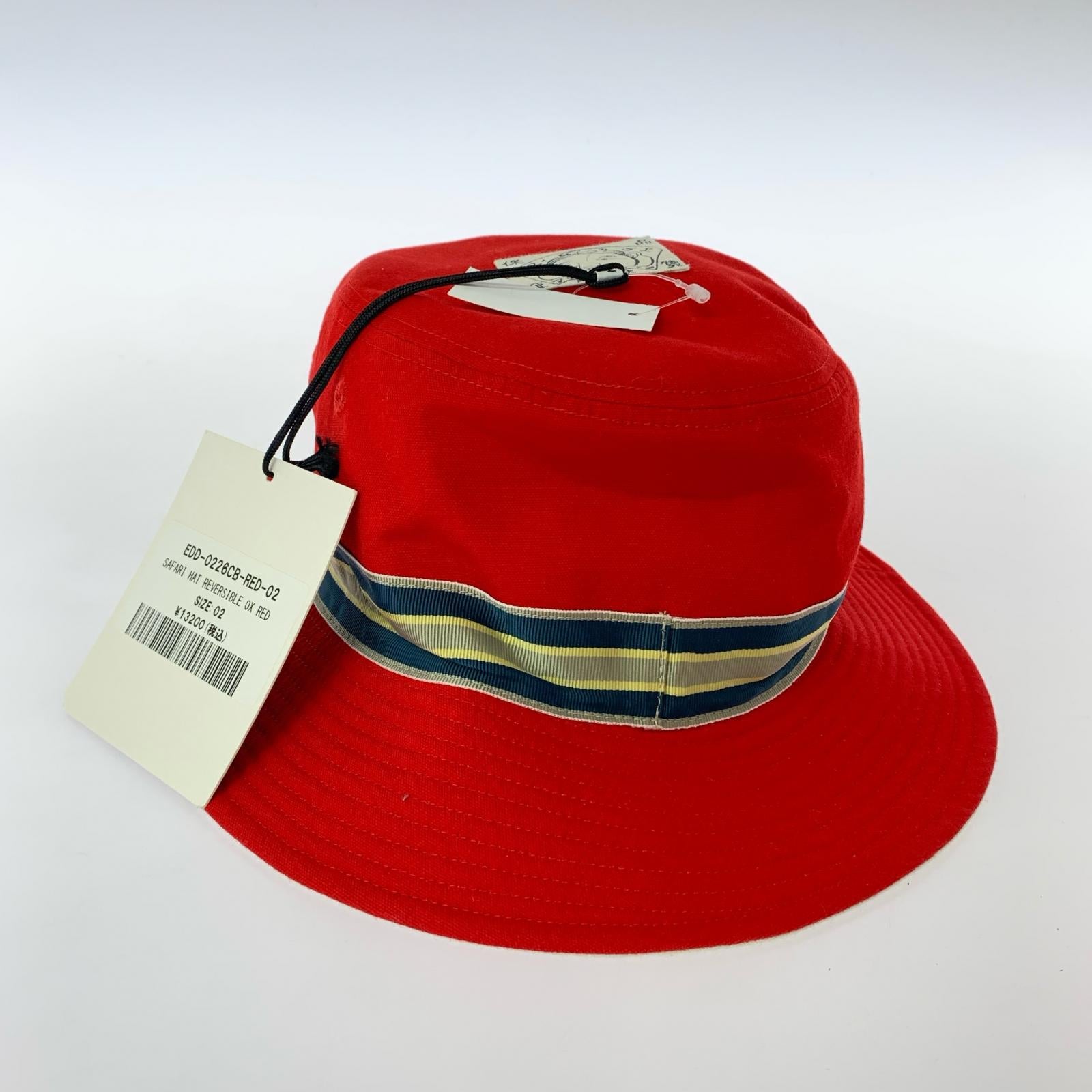 ハット EVISU SAFARI HAT REVERSIBLE レッド×アイボリー