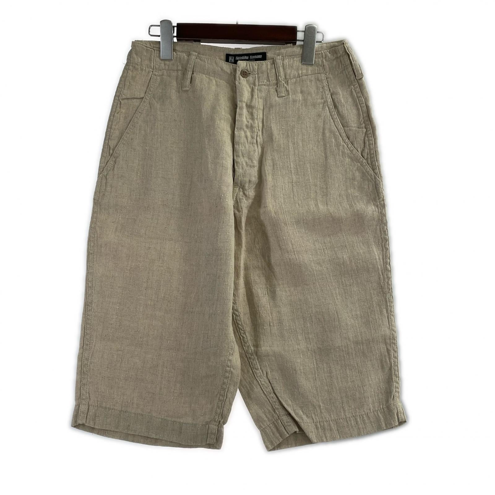 ショートパンツ YAMANE LINEN SHORTS W28 ベージュ 30 ベージュ