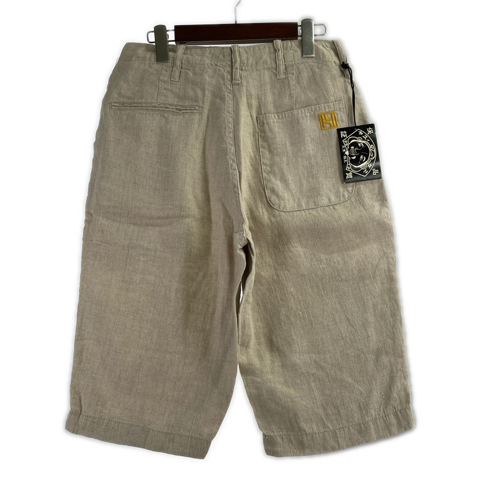 ショートパンツ YAMANE LINEN SHORTS W28 ベージュ 30 ベージュ