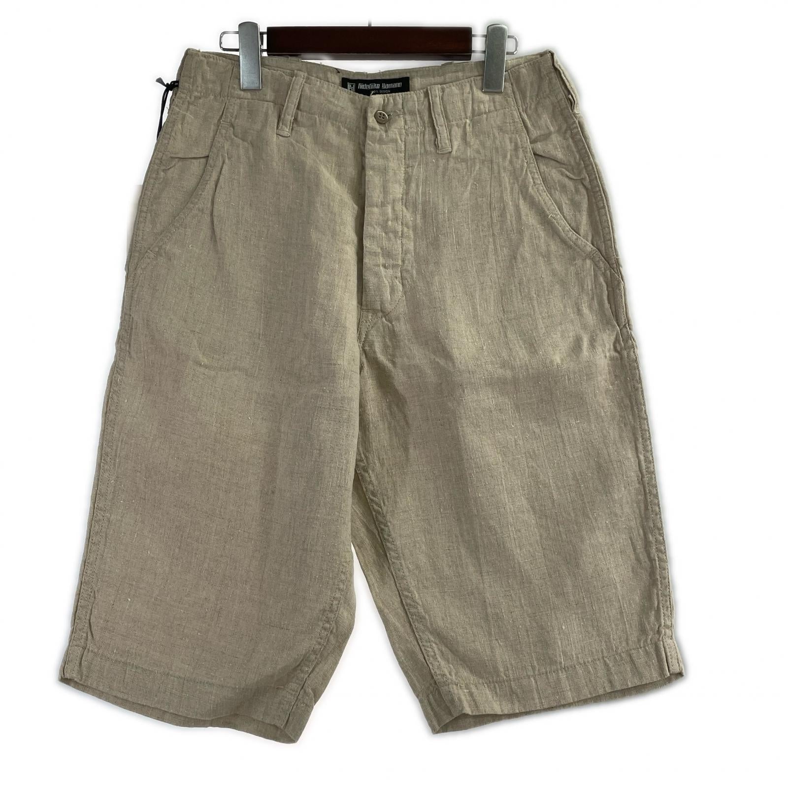 ショートパンツ YAMANE LINEN SHORTS W28 ベージュ 30 ベージュ