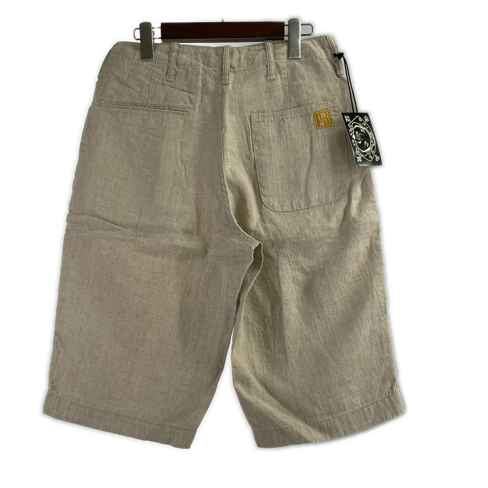 ショートパンツ YAMANE LINEN SHORTS W28 ベージュ 30 ベージュ