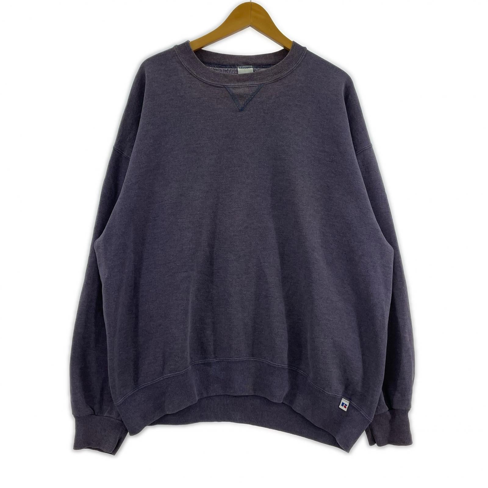 スウェット RUSSELL ATHLETIC 90s USA製 前V 茄子紺 パープル