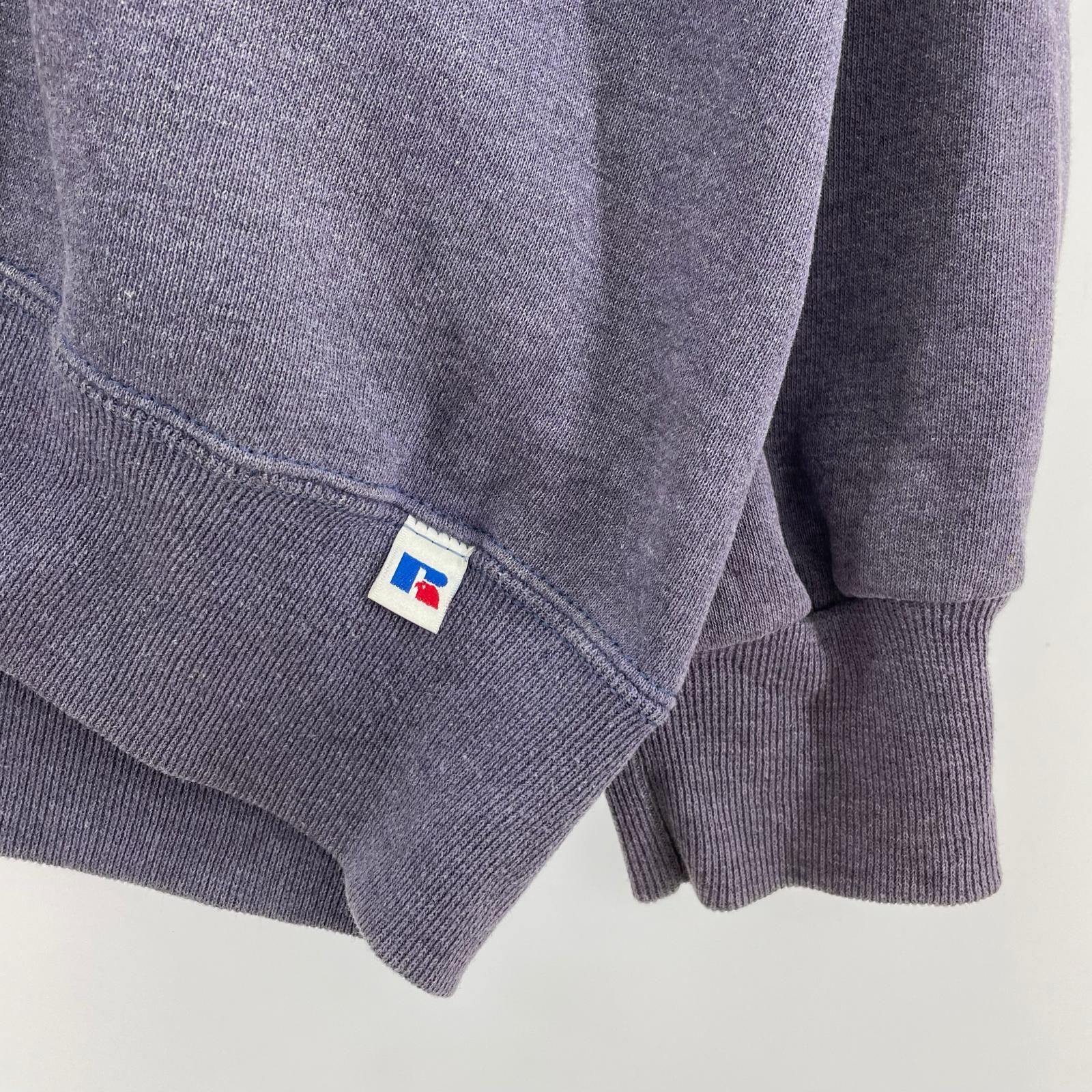 スウェット RUSSELL ATHLETIC 90s USA製 前V 茄子紺 パープル