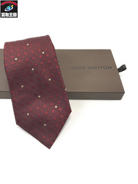 LOUIS VUITTON 小紋 ドット シルクネクタイ ボルドー