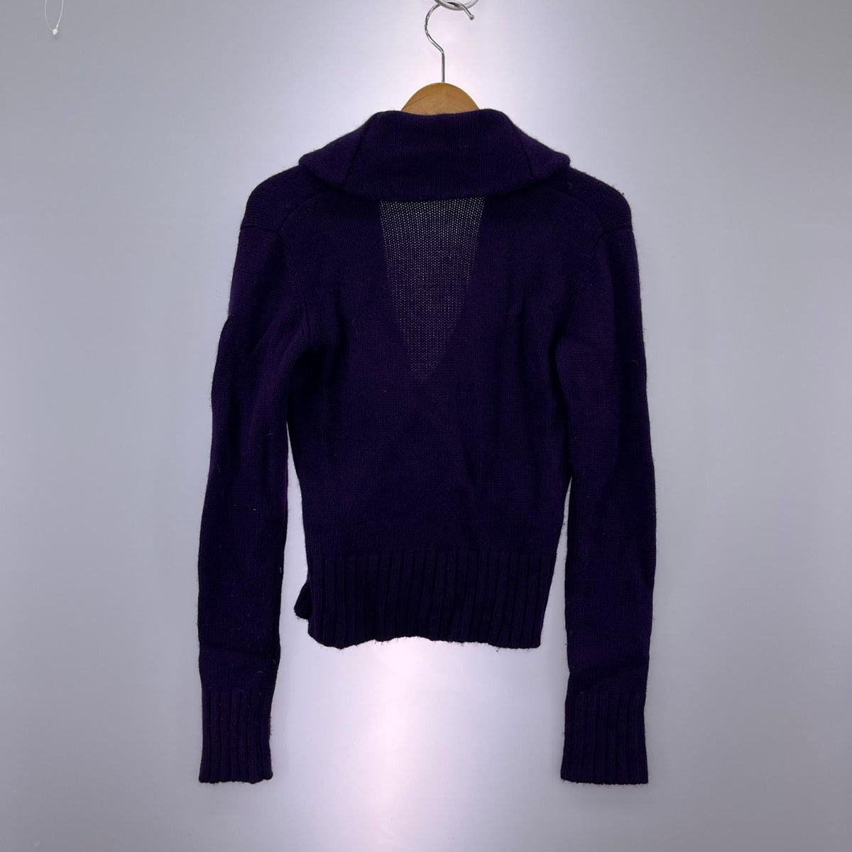 ニット RALPH LAUREN ウールカシミヤショールカラーセーター PPL M M パープル