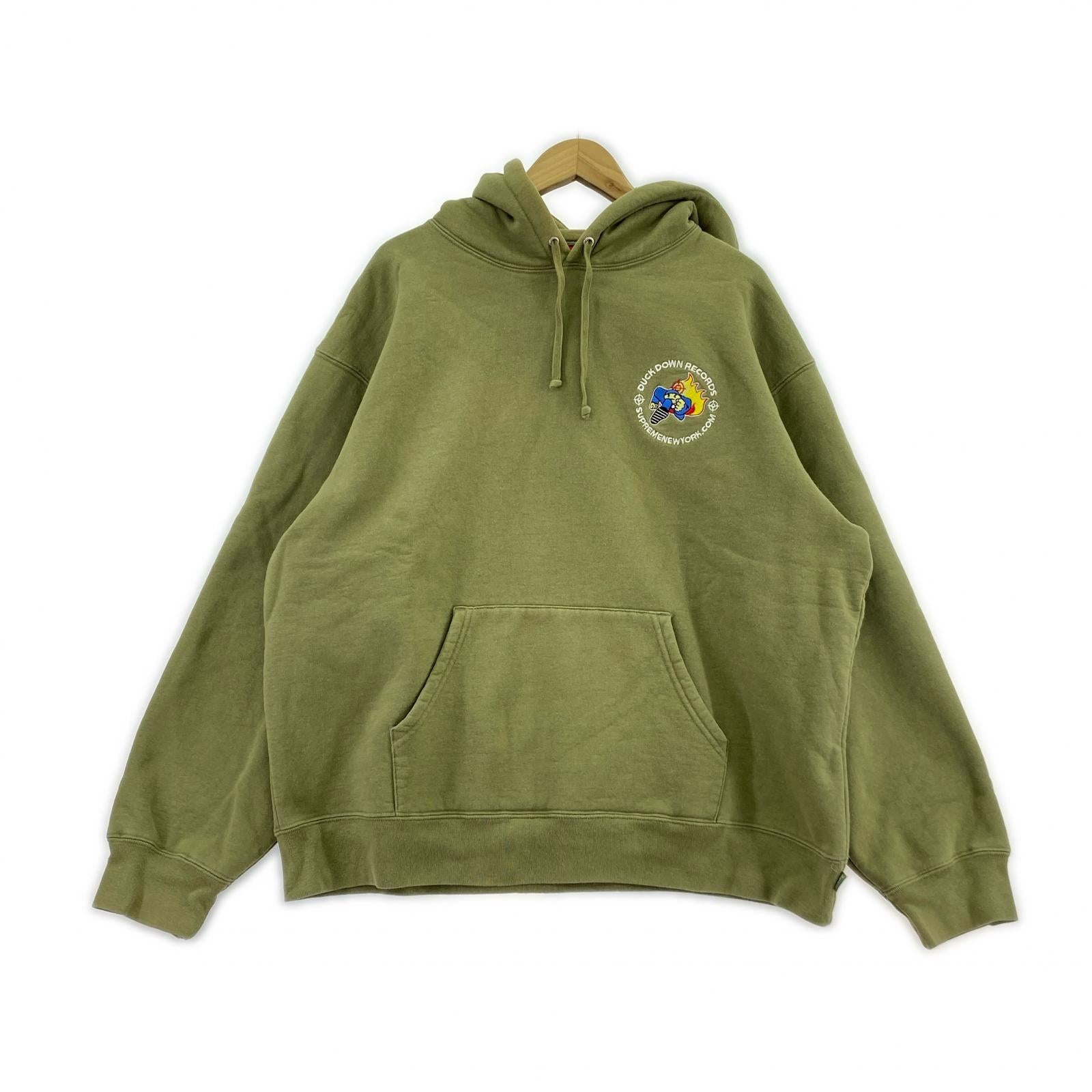 パーカー 22AW supreme duck down records L グリーン
