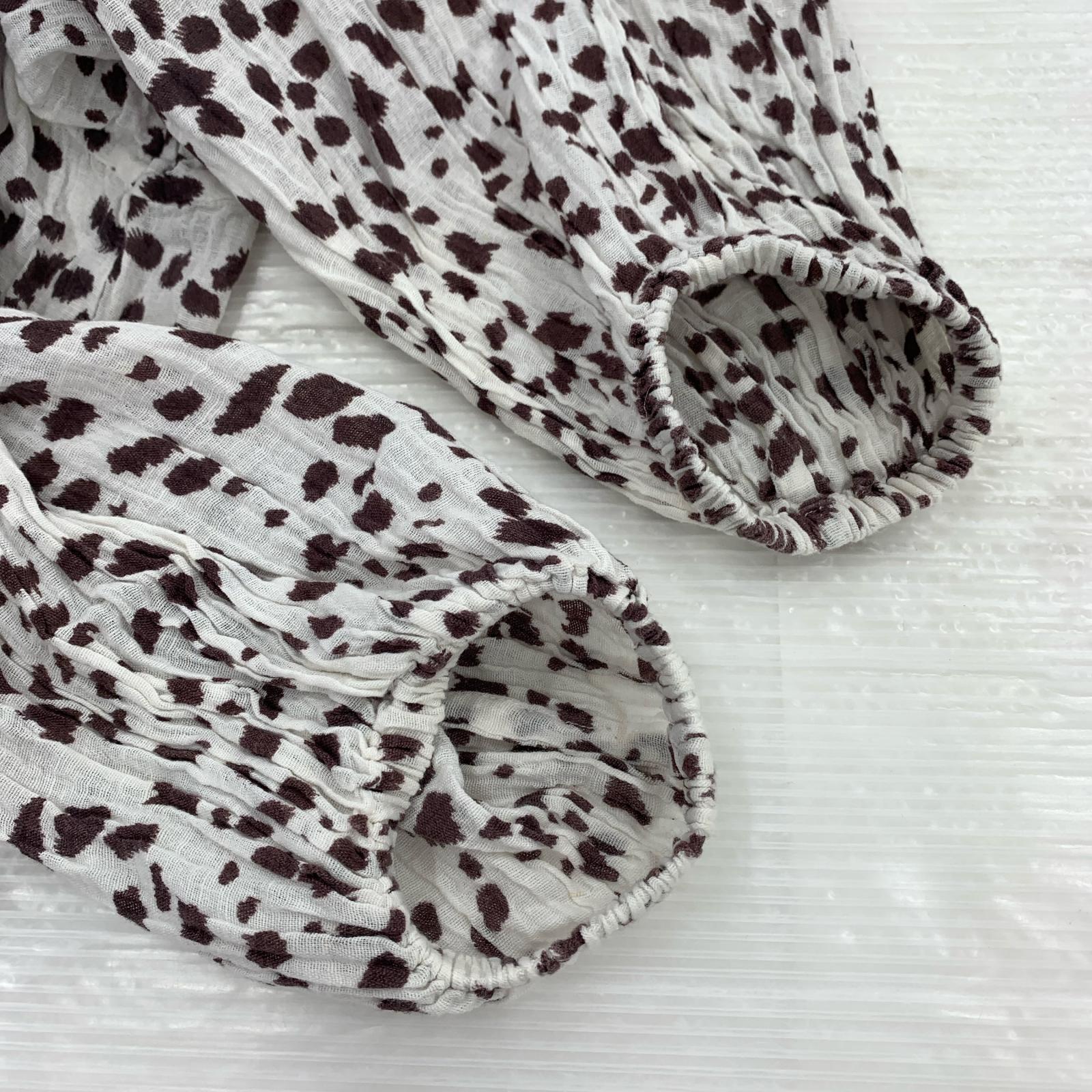 チュニック CLOTH&CROSS レオパード ブラウス 白 ホワイト