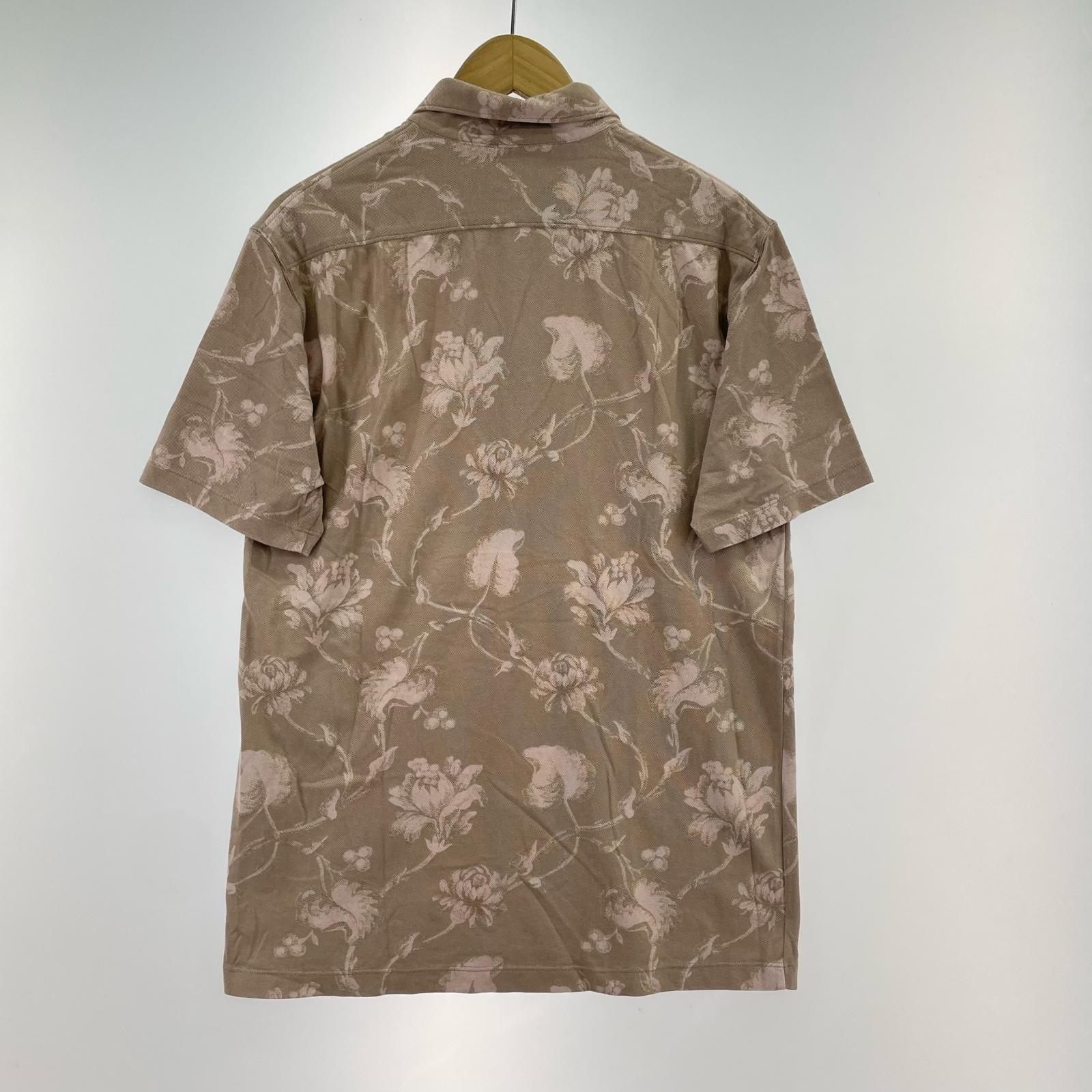 ポロシャツ S/S リーフ柄 BEG M M