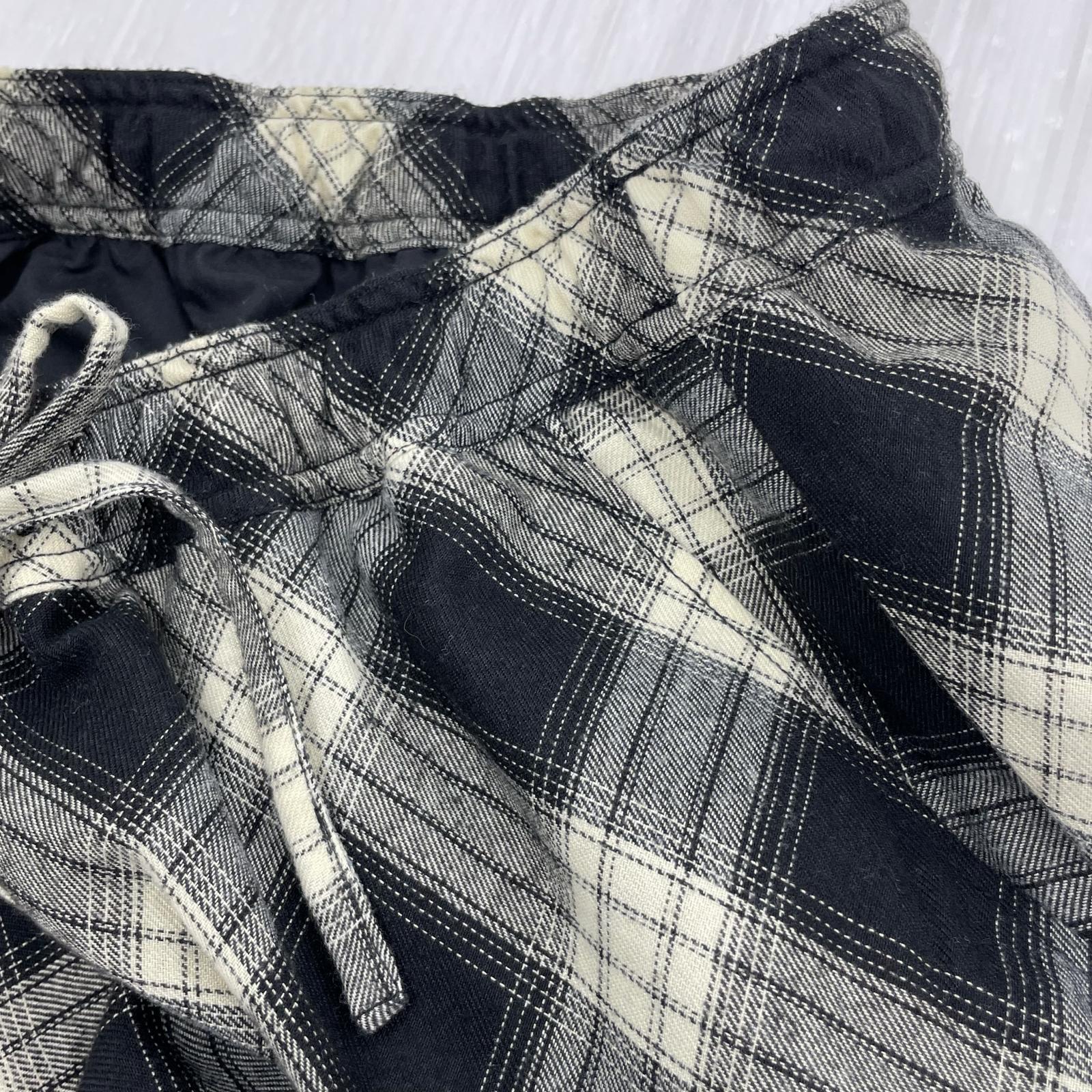 パンツ RANDOM CHECKERED EASY WIDE PANTS 38 BLK 38 ブラック