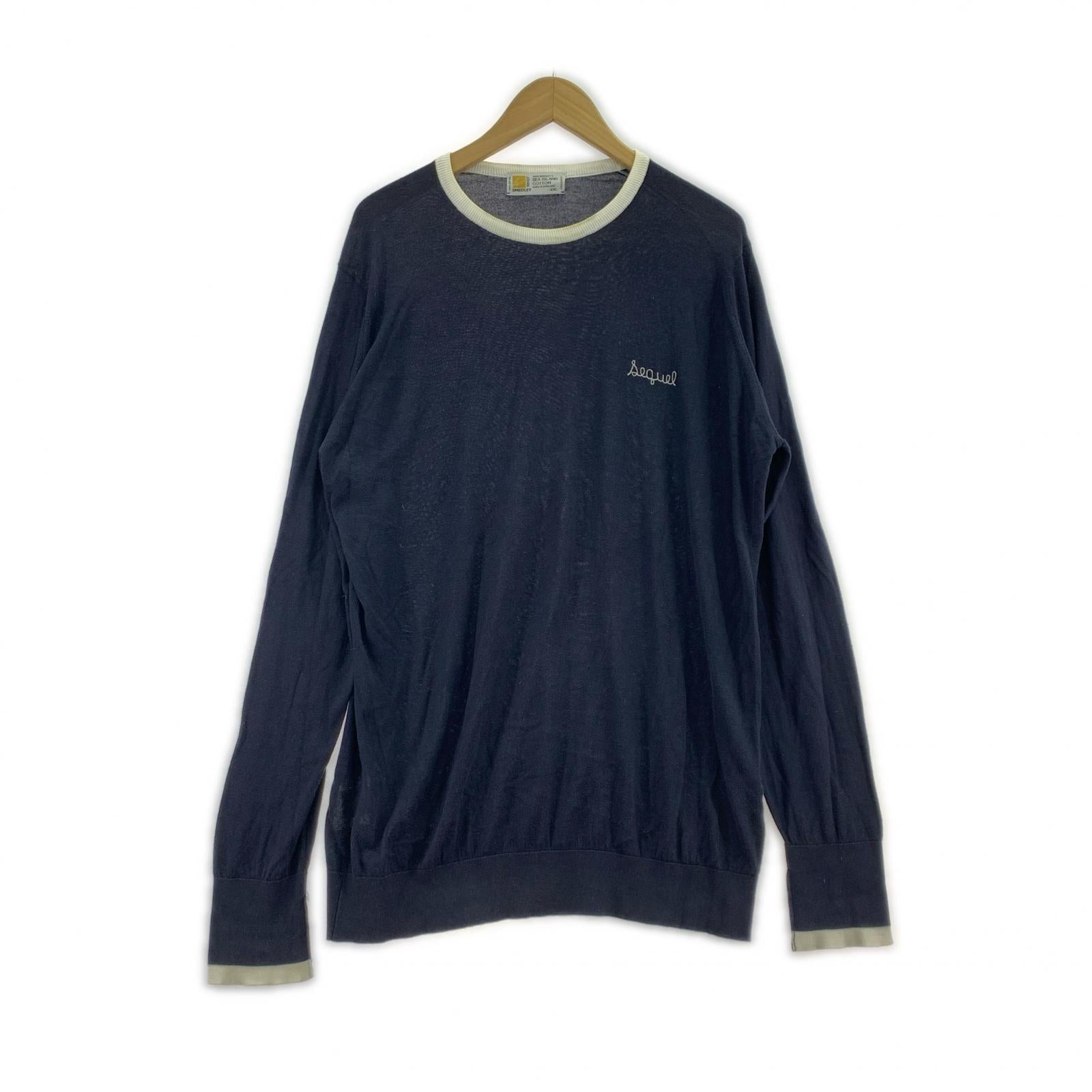 ニット sea island cotton ネイビー