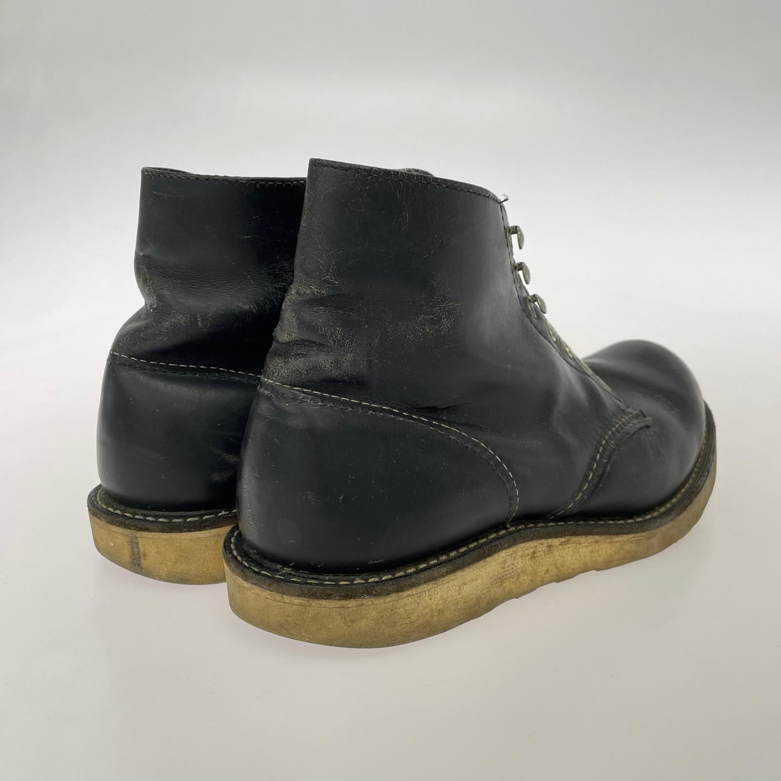 ブーツ 90s 8165 羽刺繍 プレーントゥ ブラック