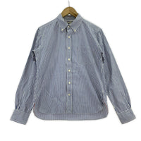 長袖シャツ SUGAR CANE ストライプシャツ 白×青 (S) S