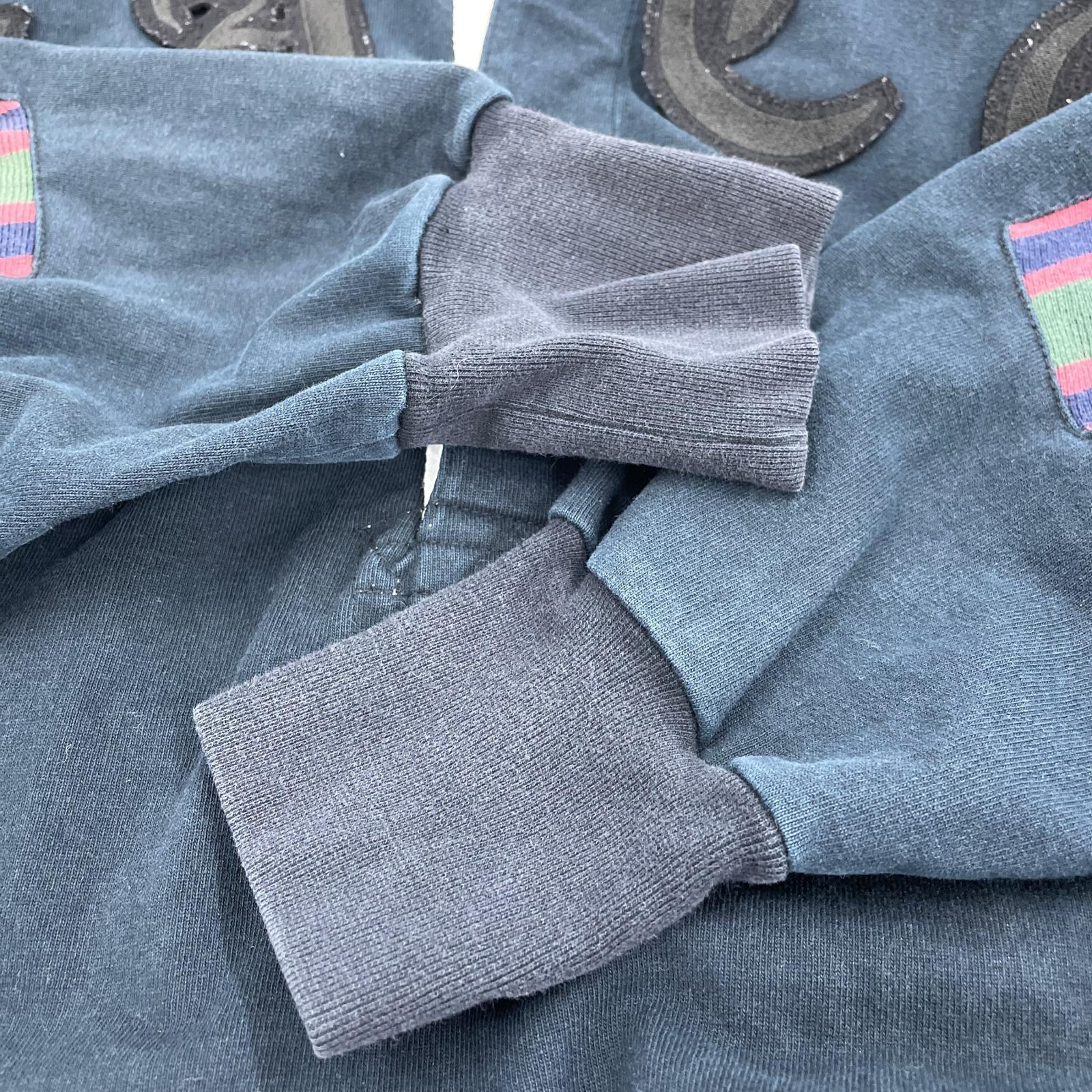 長袖Tシャツ ロゴ刺繍 ラガーシャツ 紺 (3) 3 ネイビー