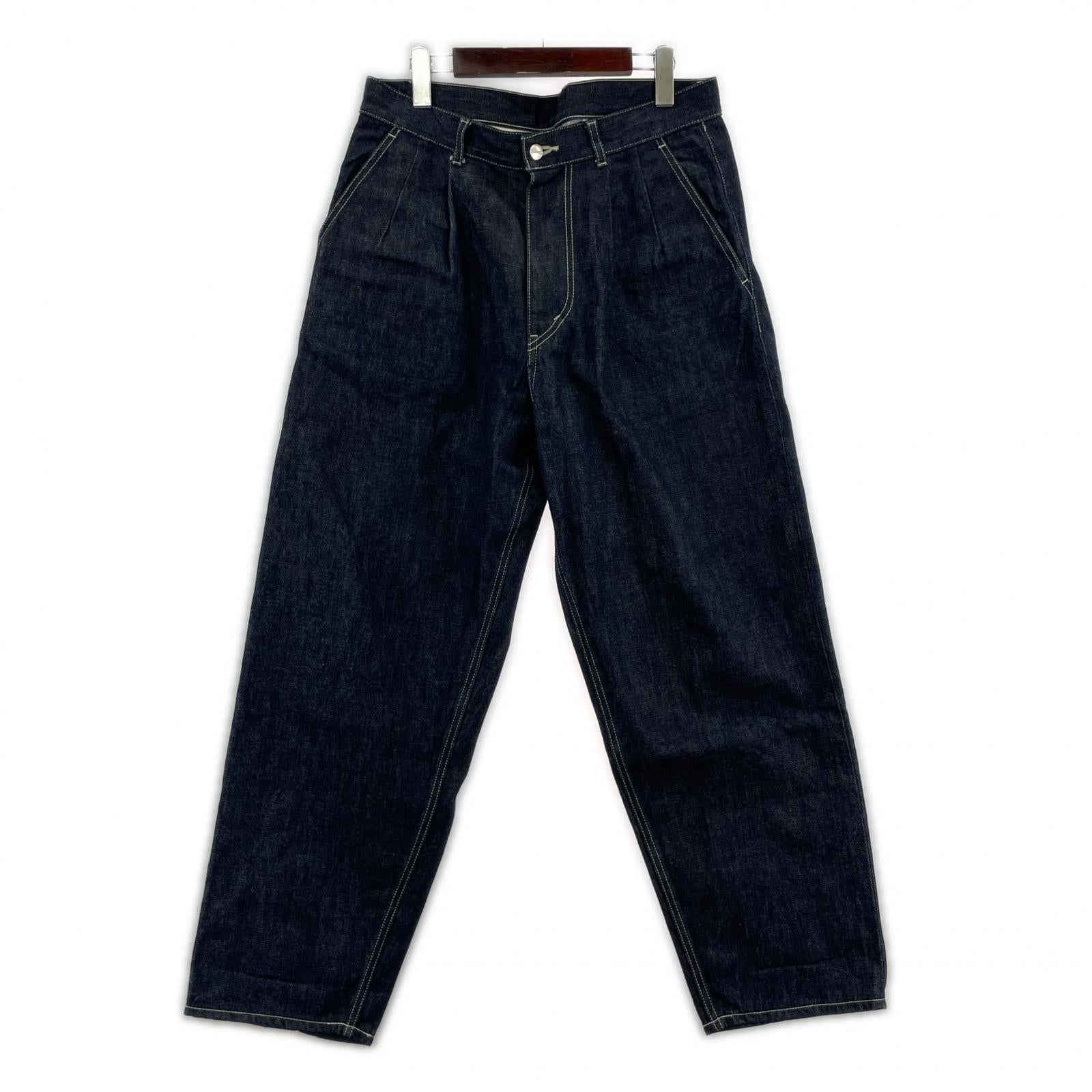 デニムパンツ Selvage Denim Two Tuck Tapered Pants 2 ネイビー