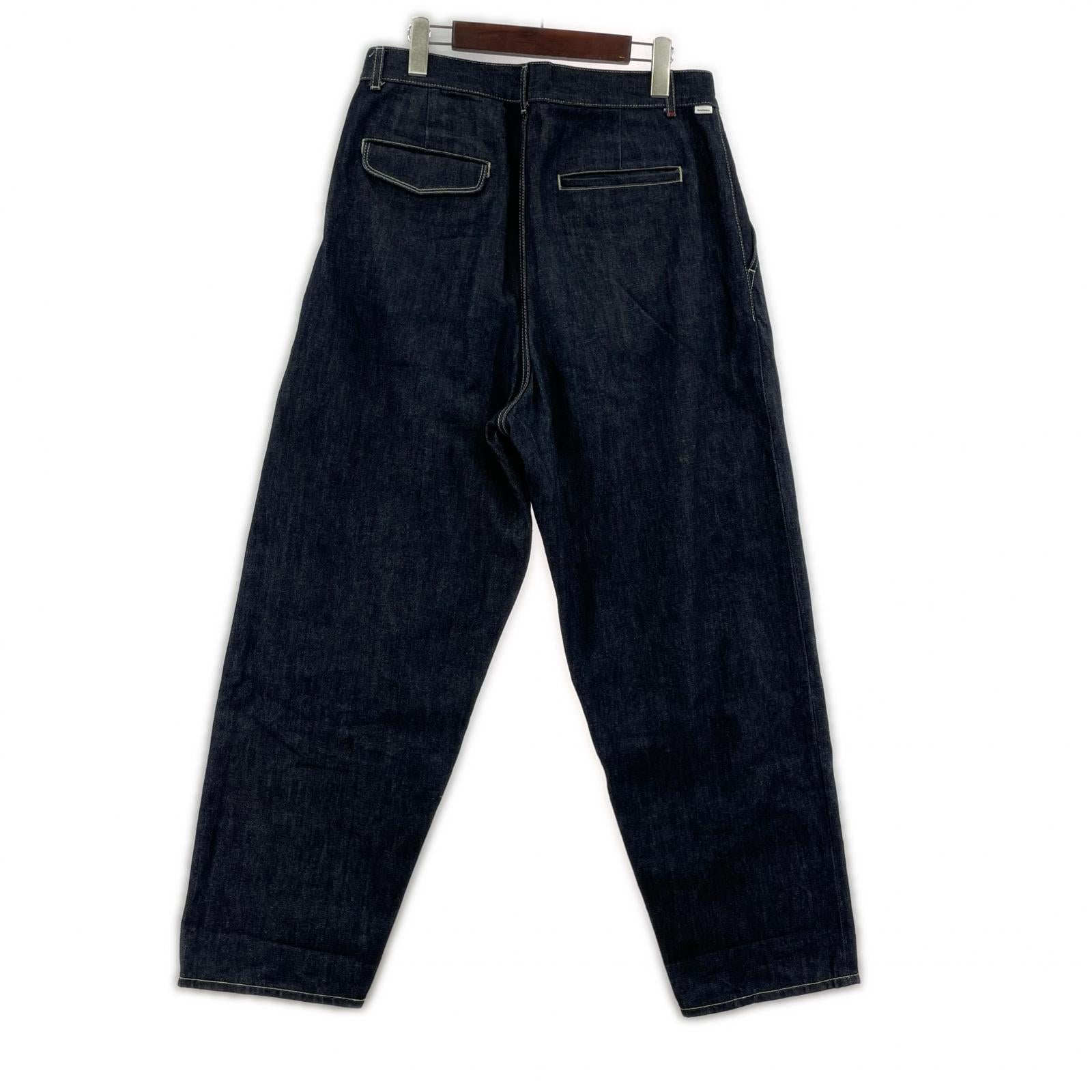デニムパンツ Selvage Denim Two Tuck Tapered Pants 2 ネイビー