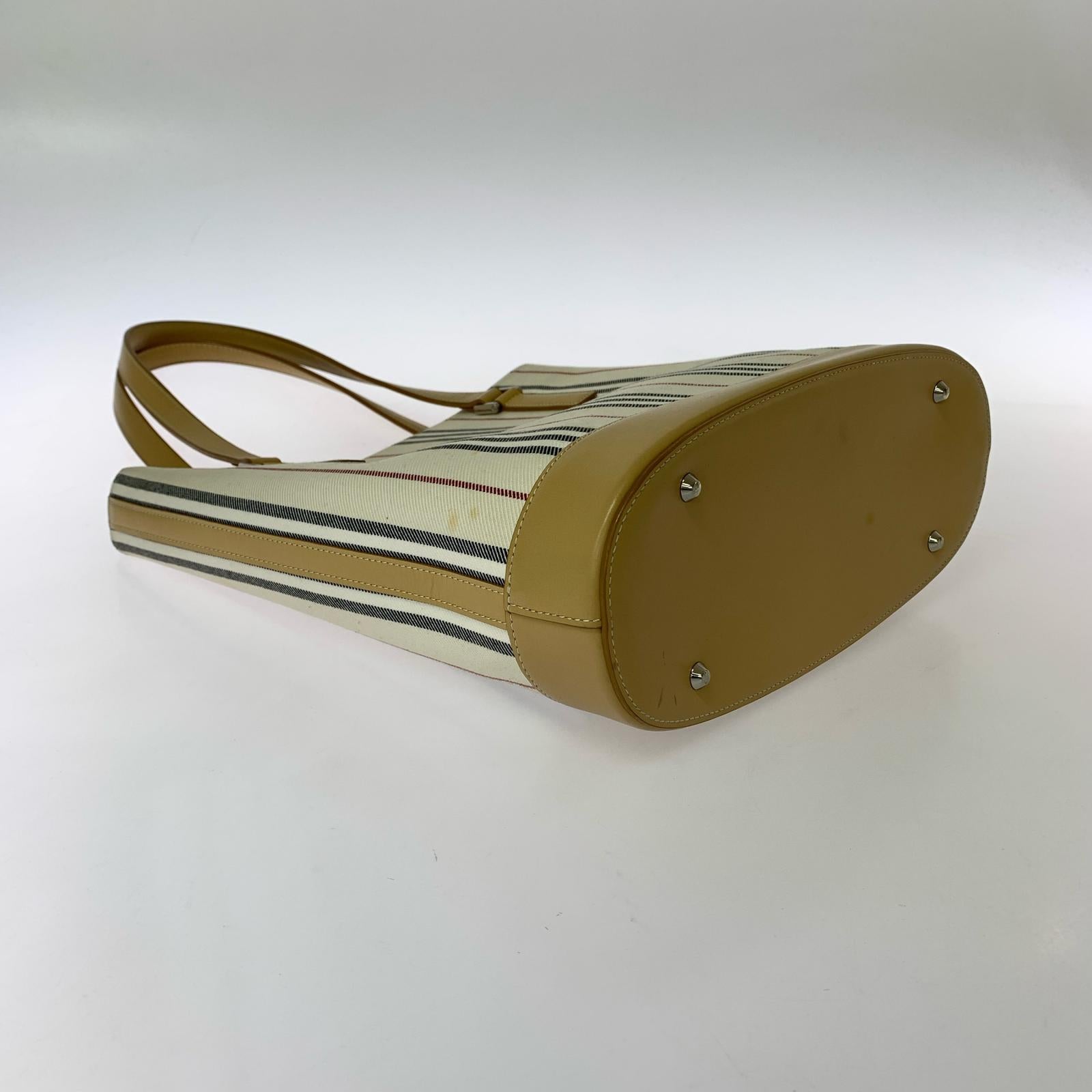 トートバッグ ストライプ ベージュ
