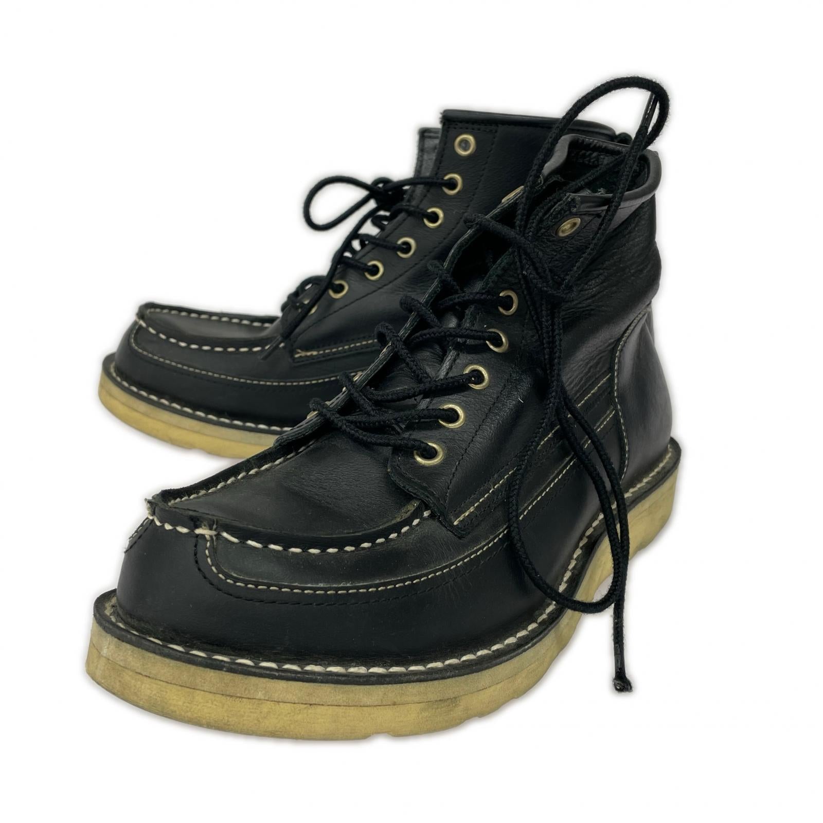 ブーツ MOC TOE LACE UP BOOTS ブラック