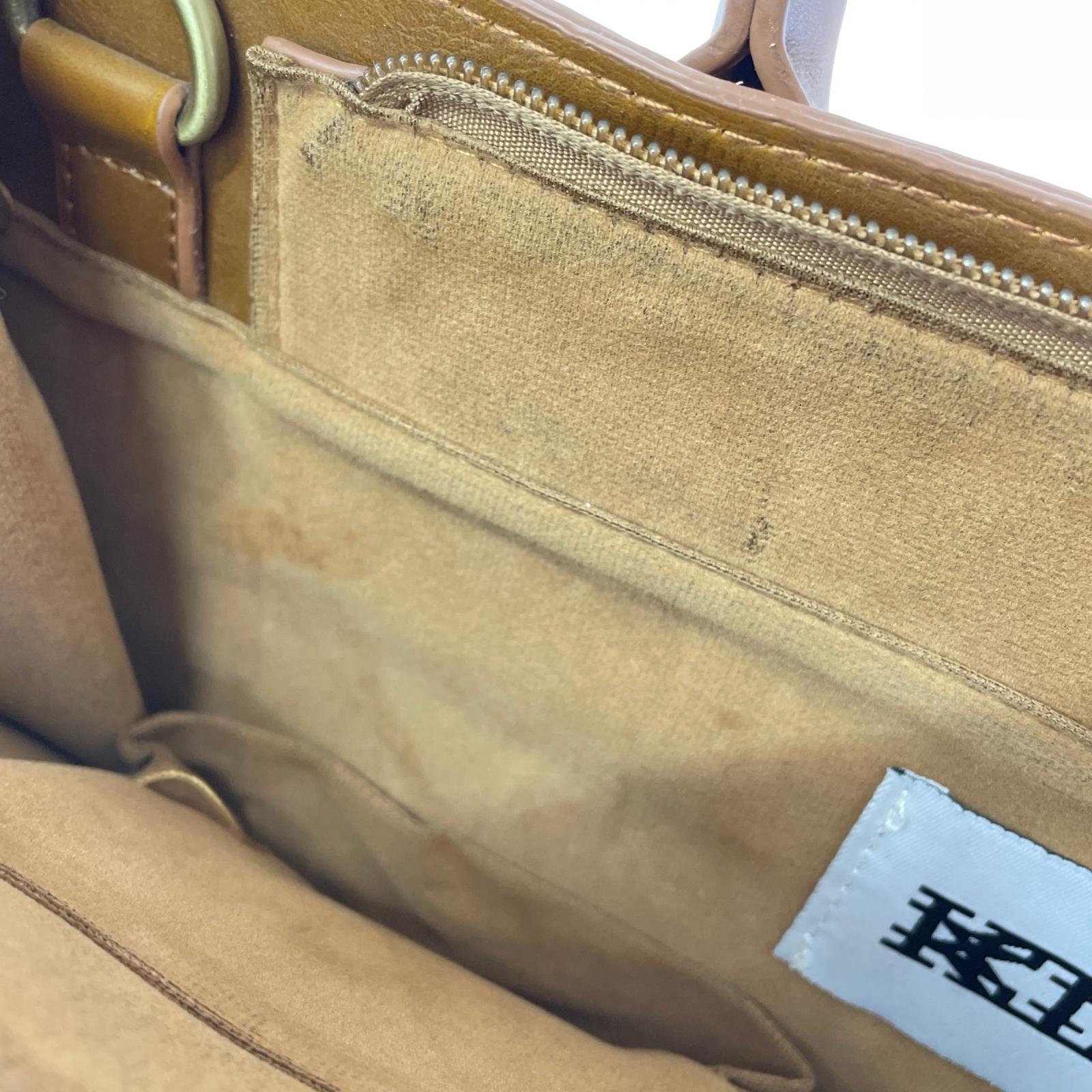 ブリーフケース KTZ レザーバッグ ブラウン