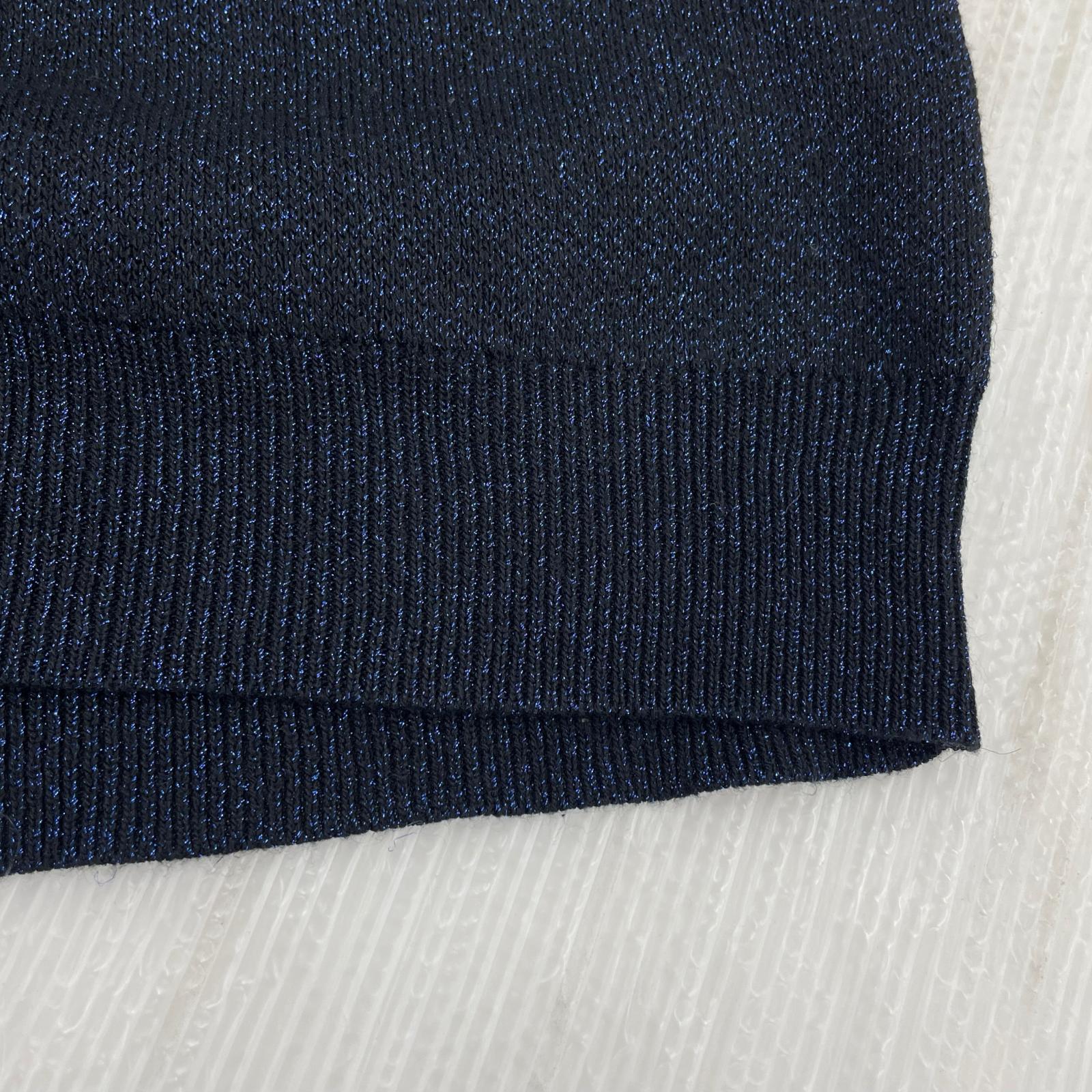 その他アウター 23SS OVERSIZED LAME KNIT VEST ネイビー