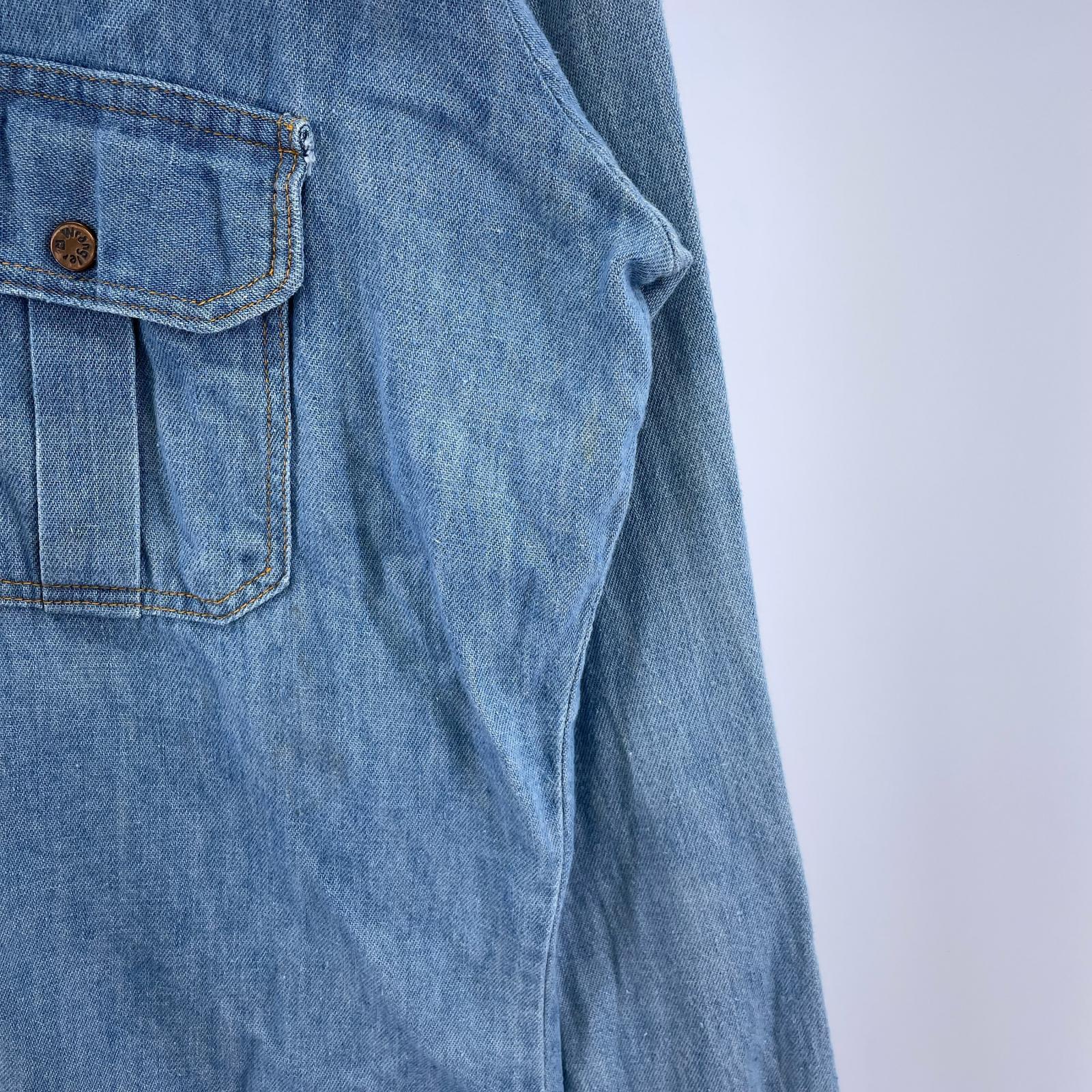 長袖シャツ Wrangler 米国製 M M ブルー