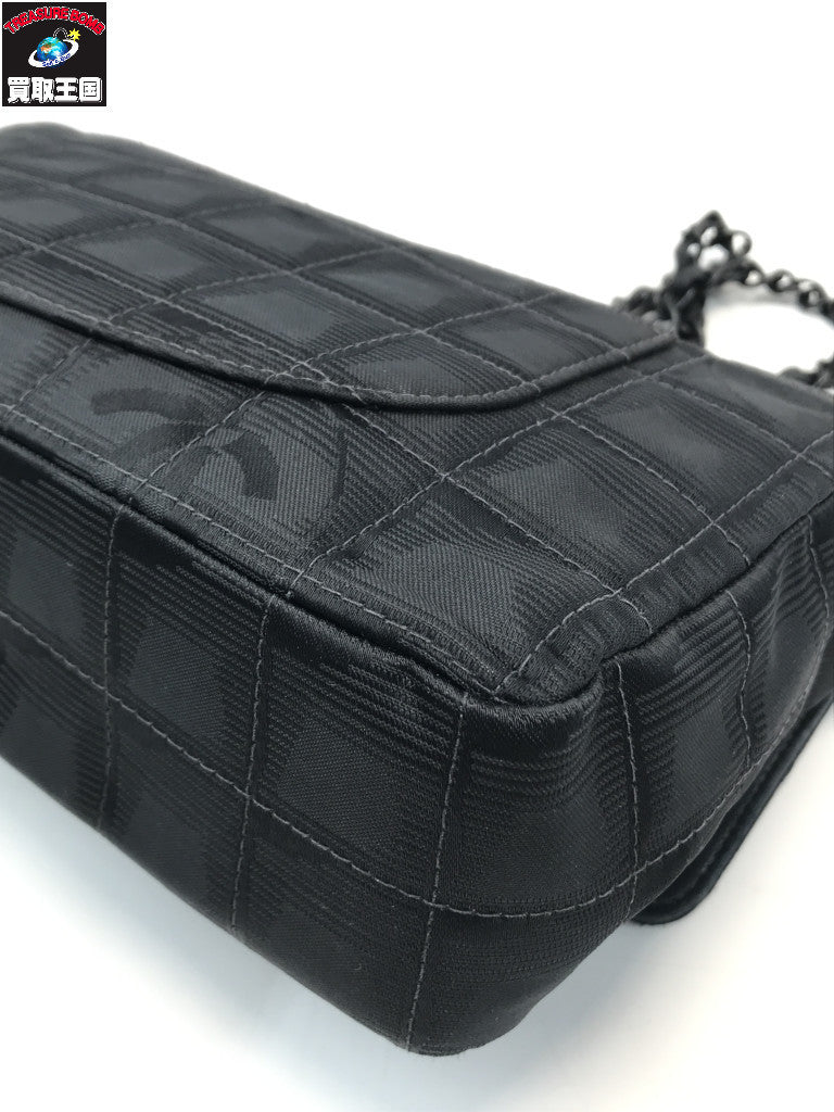 CHANEL ニュートラベル ターンロック チェーンショルダーバッグ ブラック