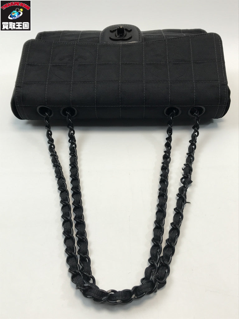 CHANEL ニュートラベル ターンロック チェーンショルダーバッグ ブラック