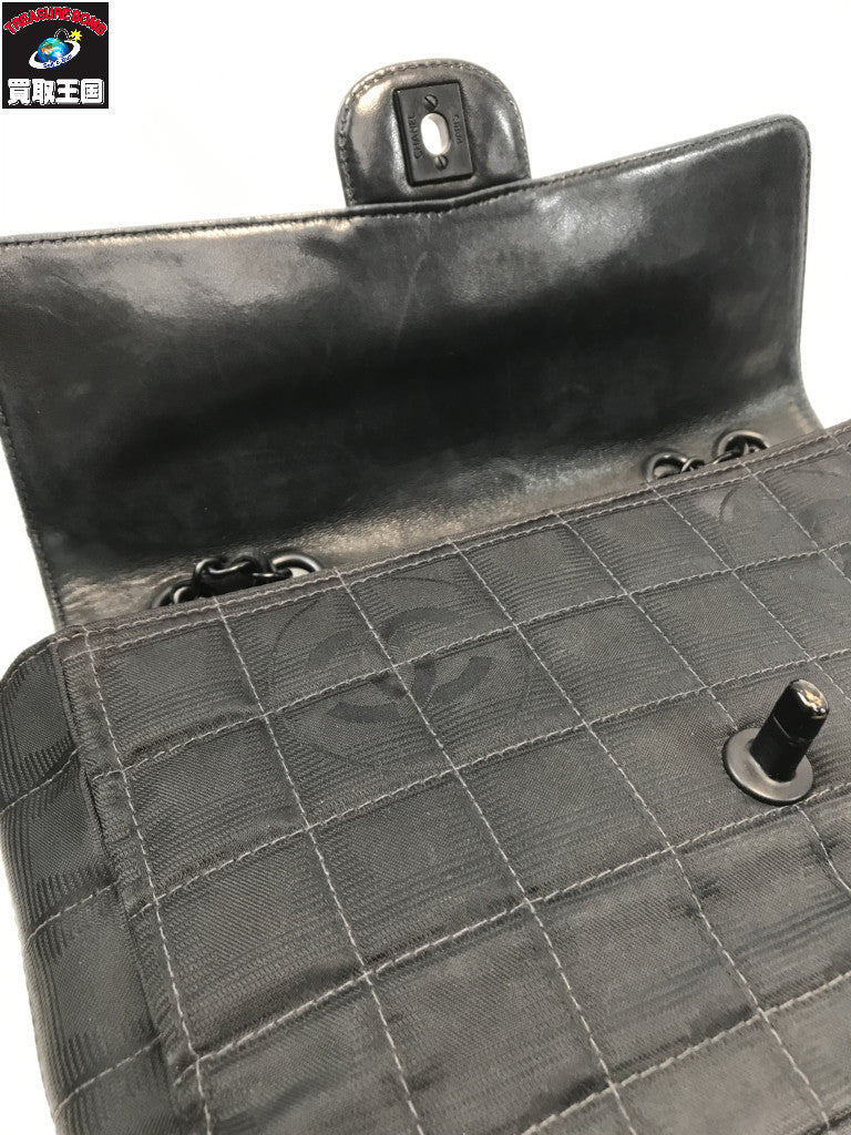CHANEL ニュートラベル ターンロック チェーンショルダーバッグ ブラック
