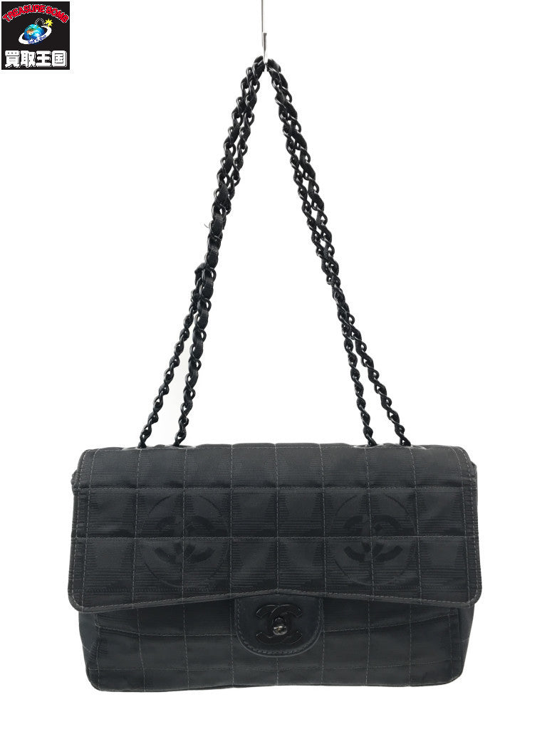 CHANEL ニュートラベル ターンロック チェーンショルダーバッグ ブラック