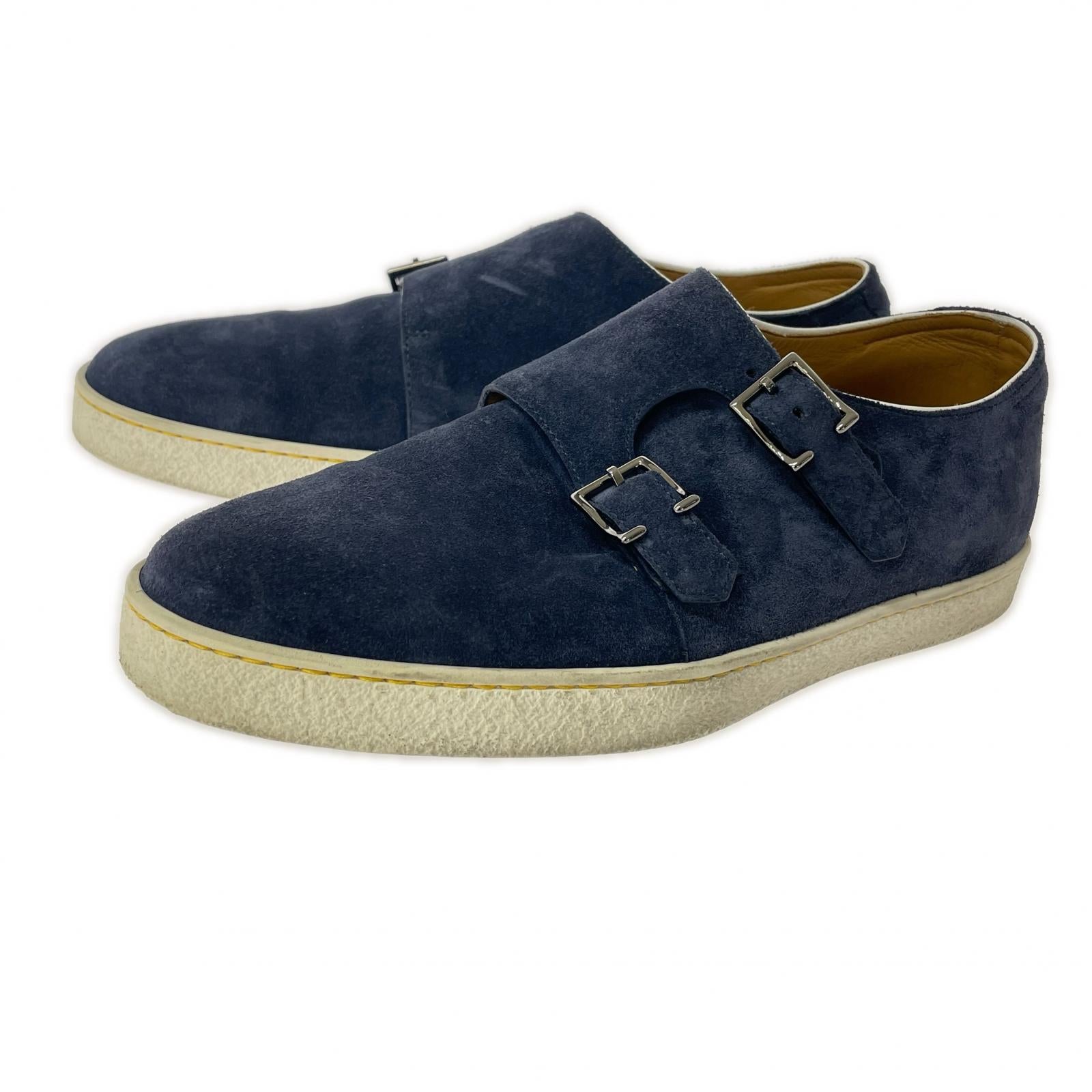 シューズ JOHN LOBB 0318 HOLME ダブルモンクストラップ スウェードシューズ 7 紺 青