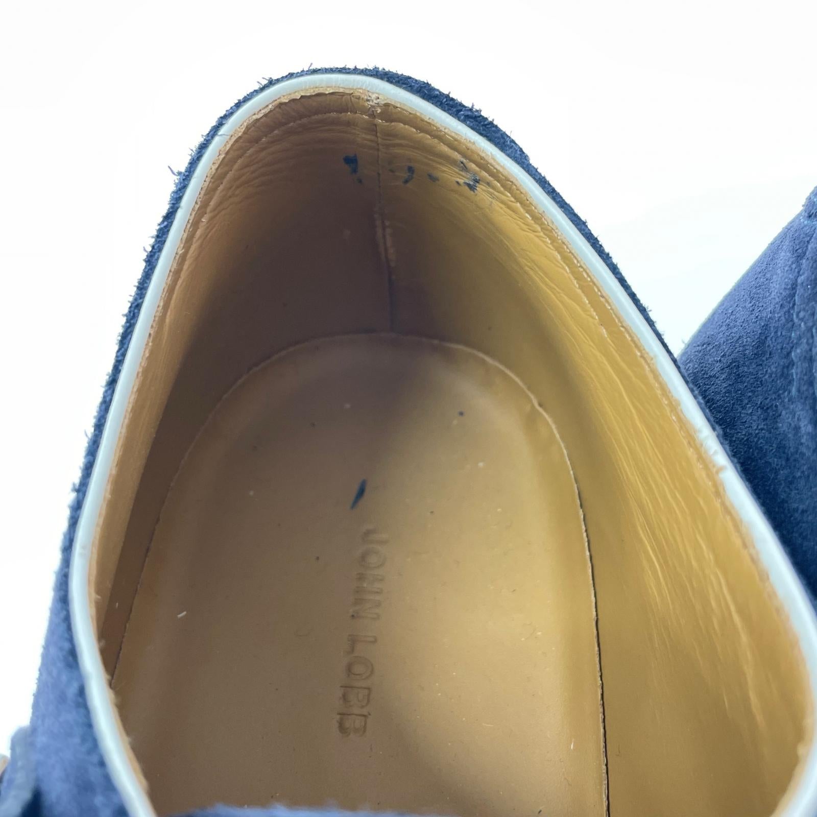 シューズ JOHN LOBB 0318 HOLME ダブルモンクストラップ スウェードシューズ 7 紺 青