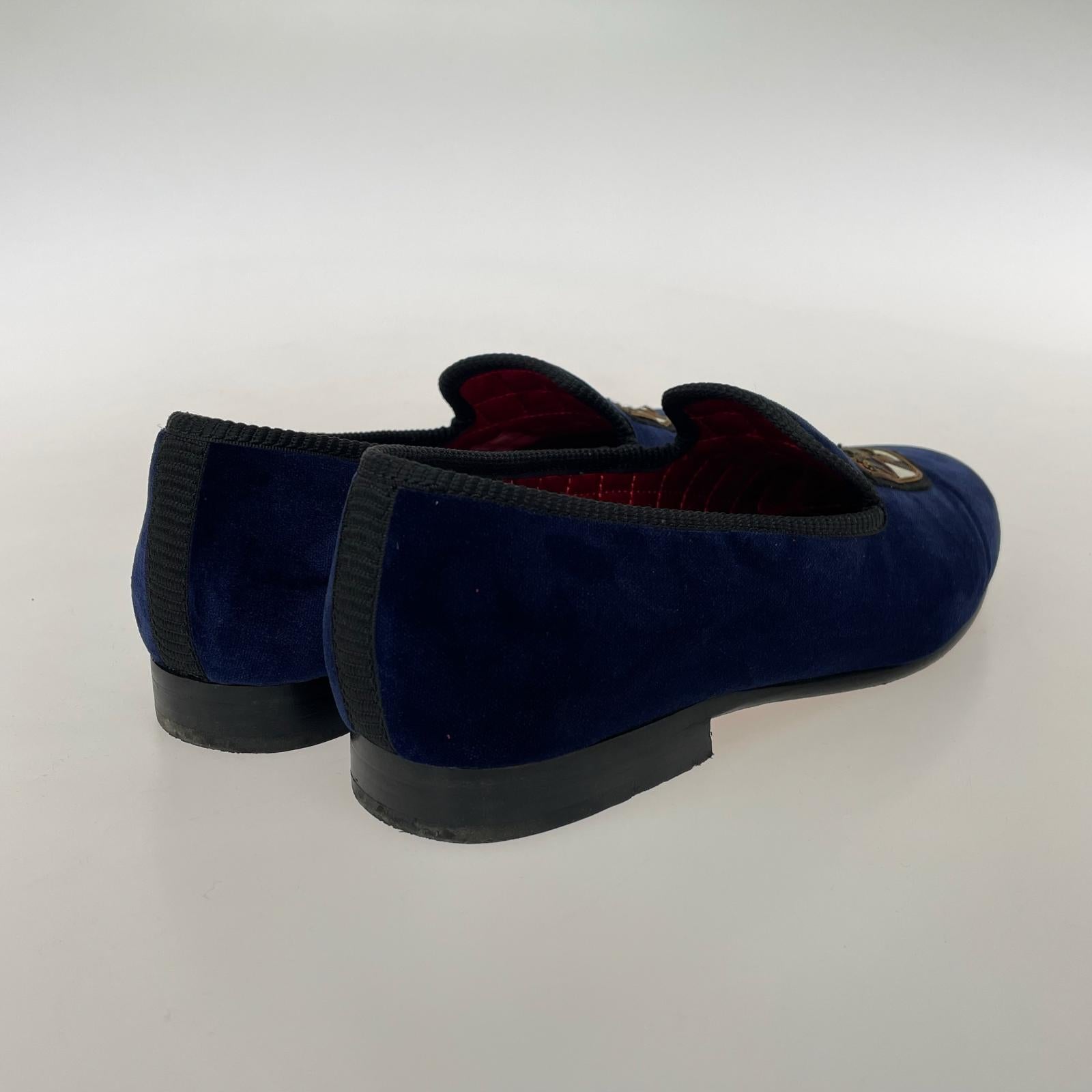ブーツ Paxton Crest Velvet Sliper 紺