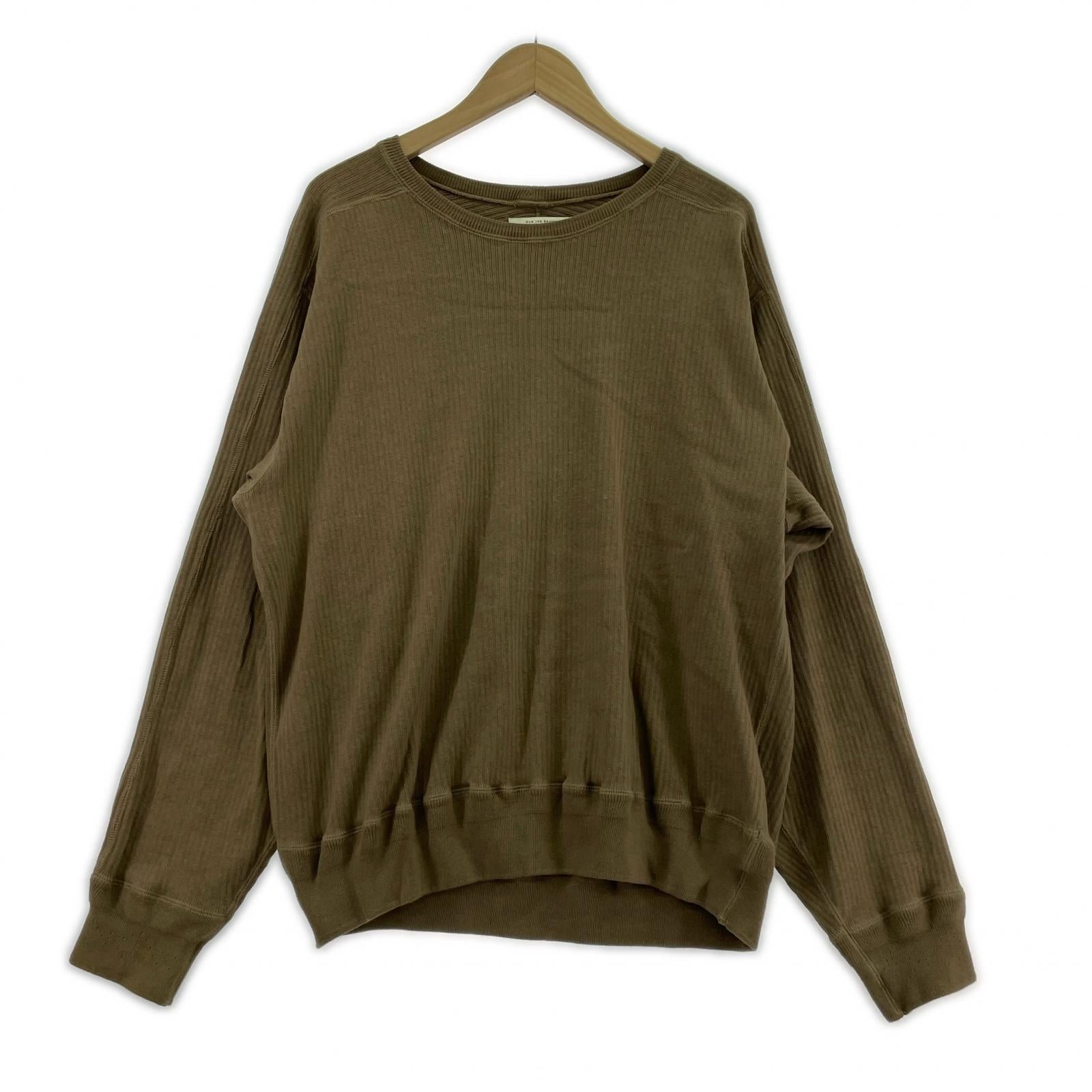 長袖Tシャツ RIBBED CREW NECK UNDER SHIRTS 38 ブラウン