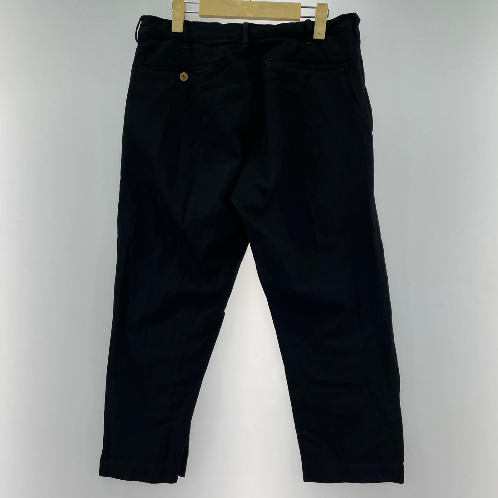 パンツ COMME des GARCONS HOMME PLUS ポリ縮絨 製品染クロップドスラックス XS 黒 ブラック