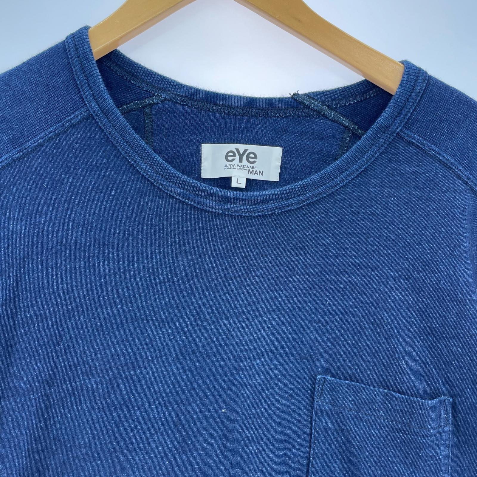 長袖Tシャツ eYe COMME des GARCONS JUNYA WATANABE MAN インディゴL/Sカットソー L インディゴ L ブルー