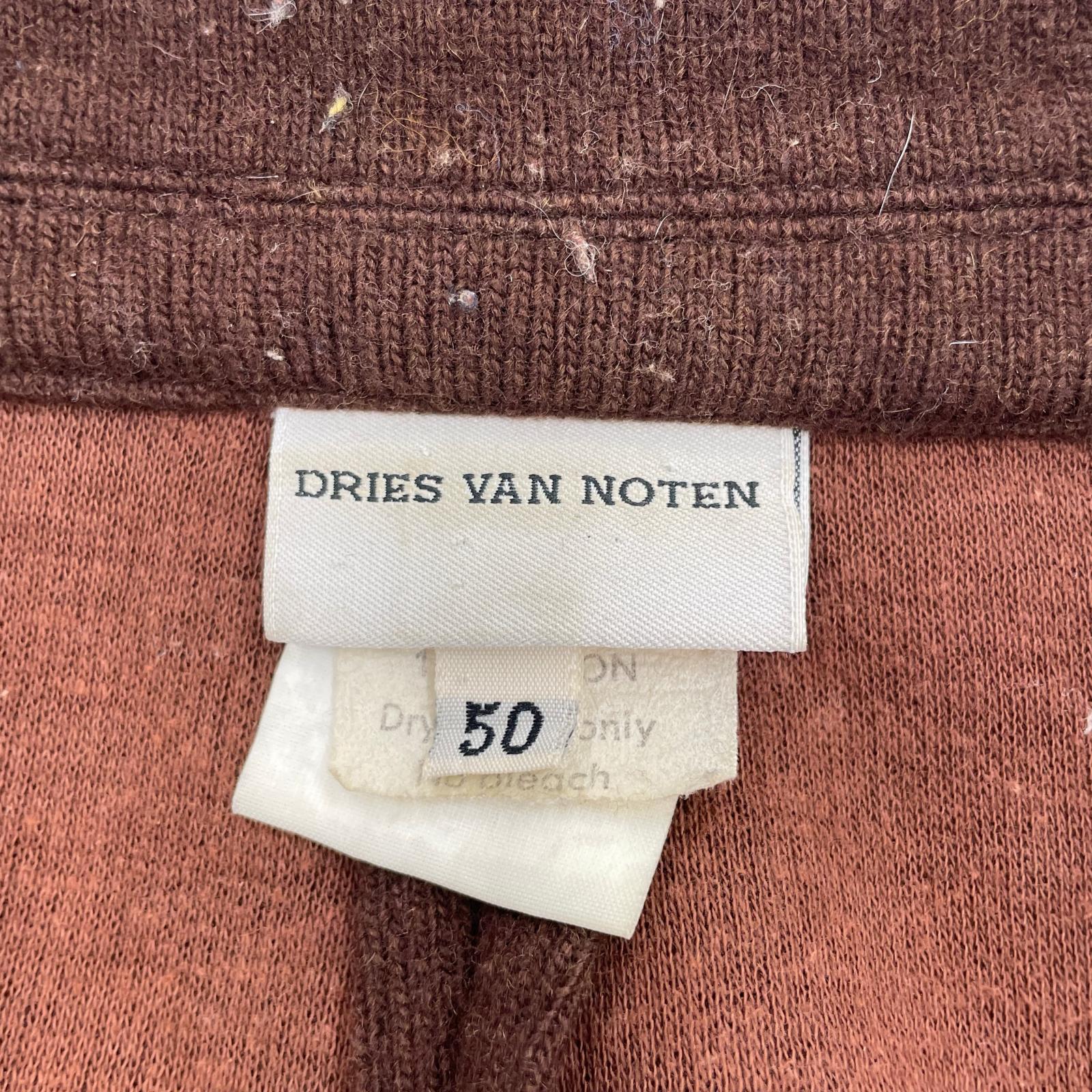 ジャケット 90s頃 DRIES VAN NOTEN ライカ期 ニットジャケット 50 黒 50 ブラウン