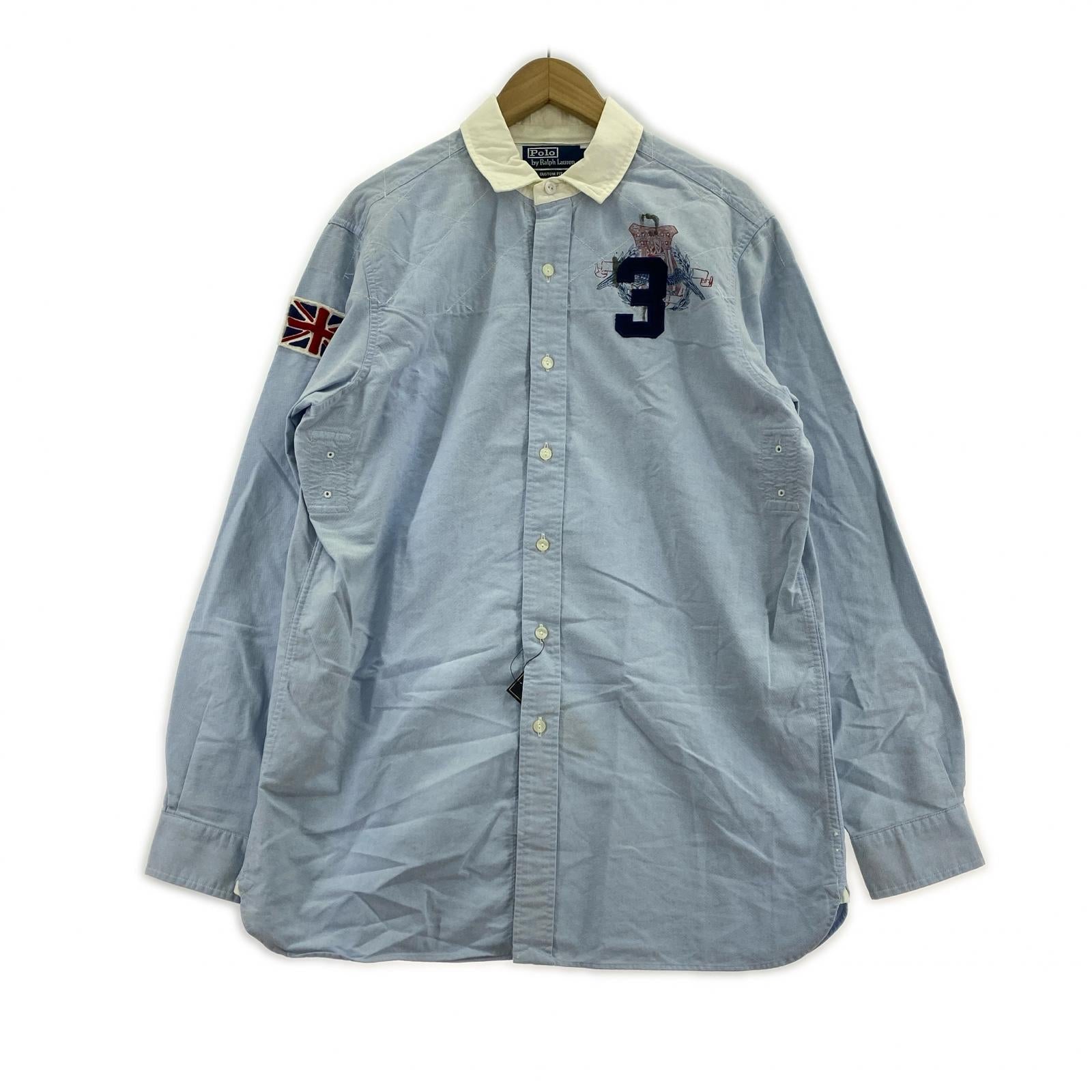 長袖シャツ CUSTOM FIT/ボタンシャツ L ブルー