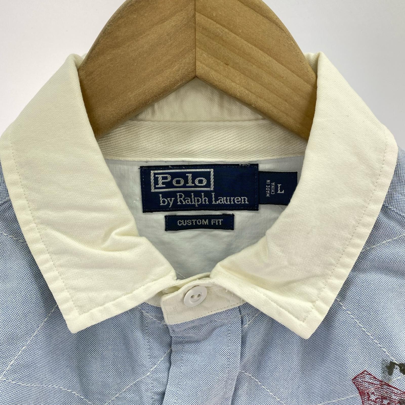長袖シャツ CUSTOM FIT/ボタンシャツ L ブルー