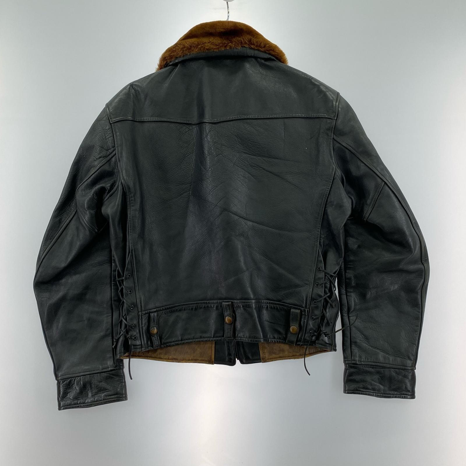 レザージャケット 50-60s ポリスマン レザー 黒 (-) ブラック