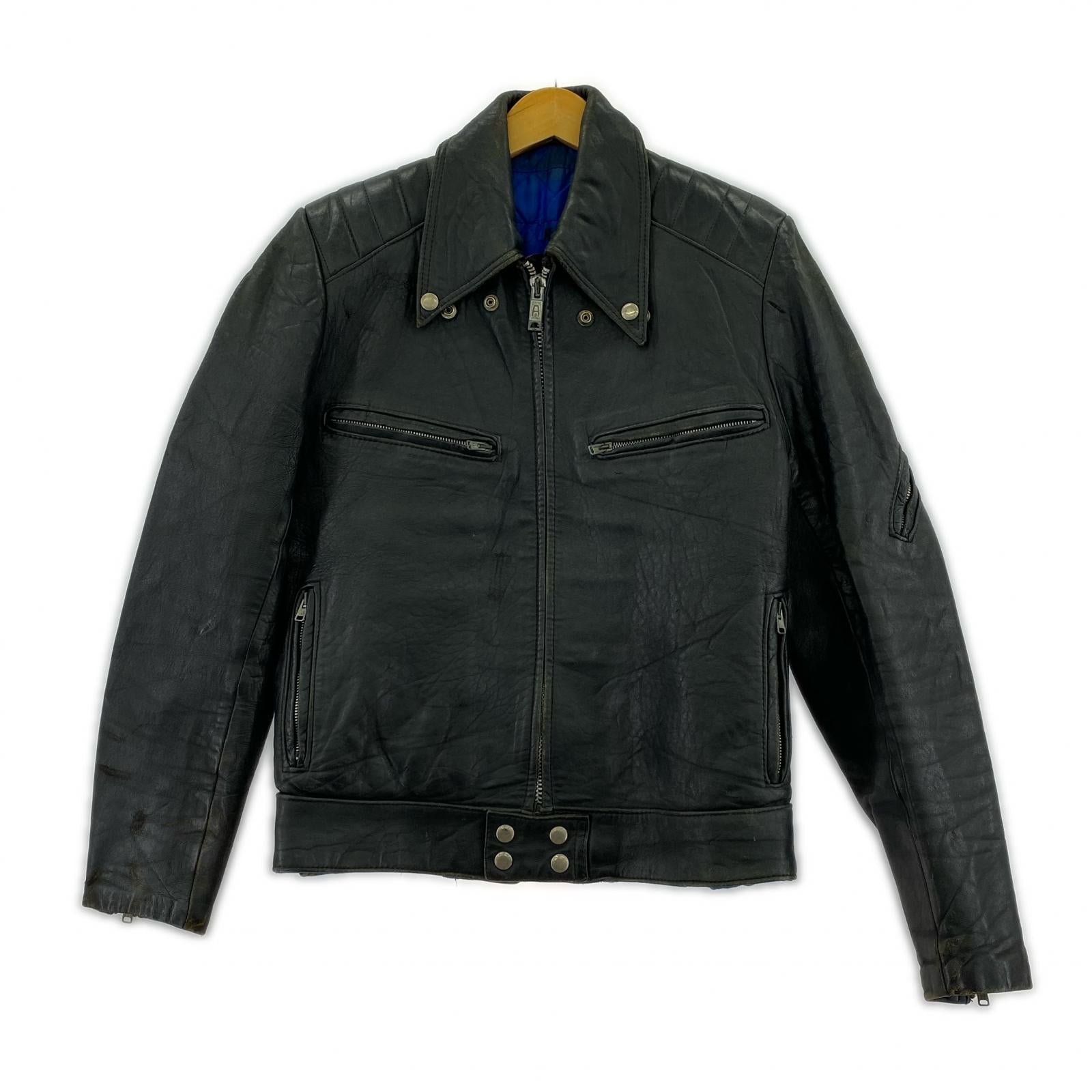 レザージャケット 70s Kett型 レザー 黒 (-) ブラック