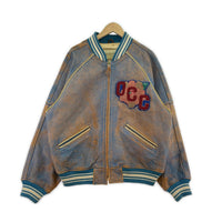 レザージャケット 90s コレギエイト レザースタジャン ブルー