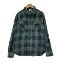 長袖シャツ 90s-00s L/S チェック柄シャツ 緑 M グリーン