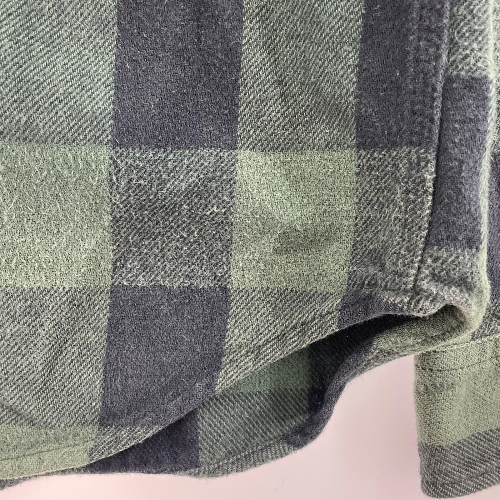 長袖シャツ 90s-00s L/S チェック柄シャツ 緑 M グリーン