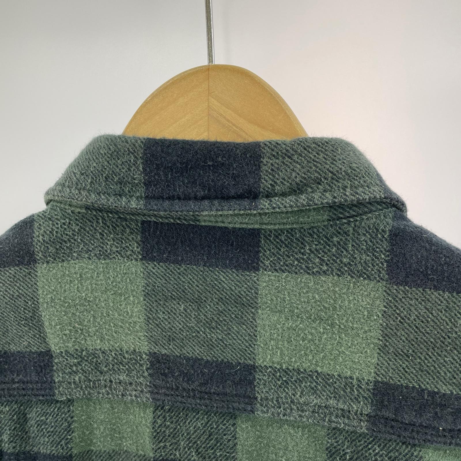 長袖シャツ 90s-00s L/S チェック柄シャツ 緑 M グリーン