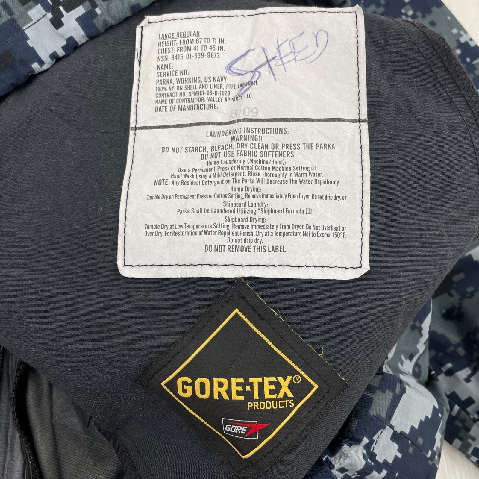 ミリタリージャケット US.NAVY 00s デジタルカモ 迷彩 GORE-TEX(L) L
