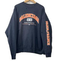 Balenciaga カレッジロゴ クラッシュスウェット ブラック M
