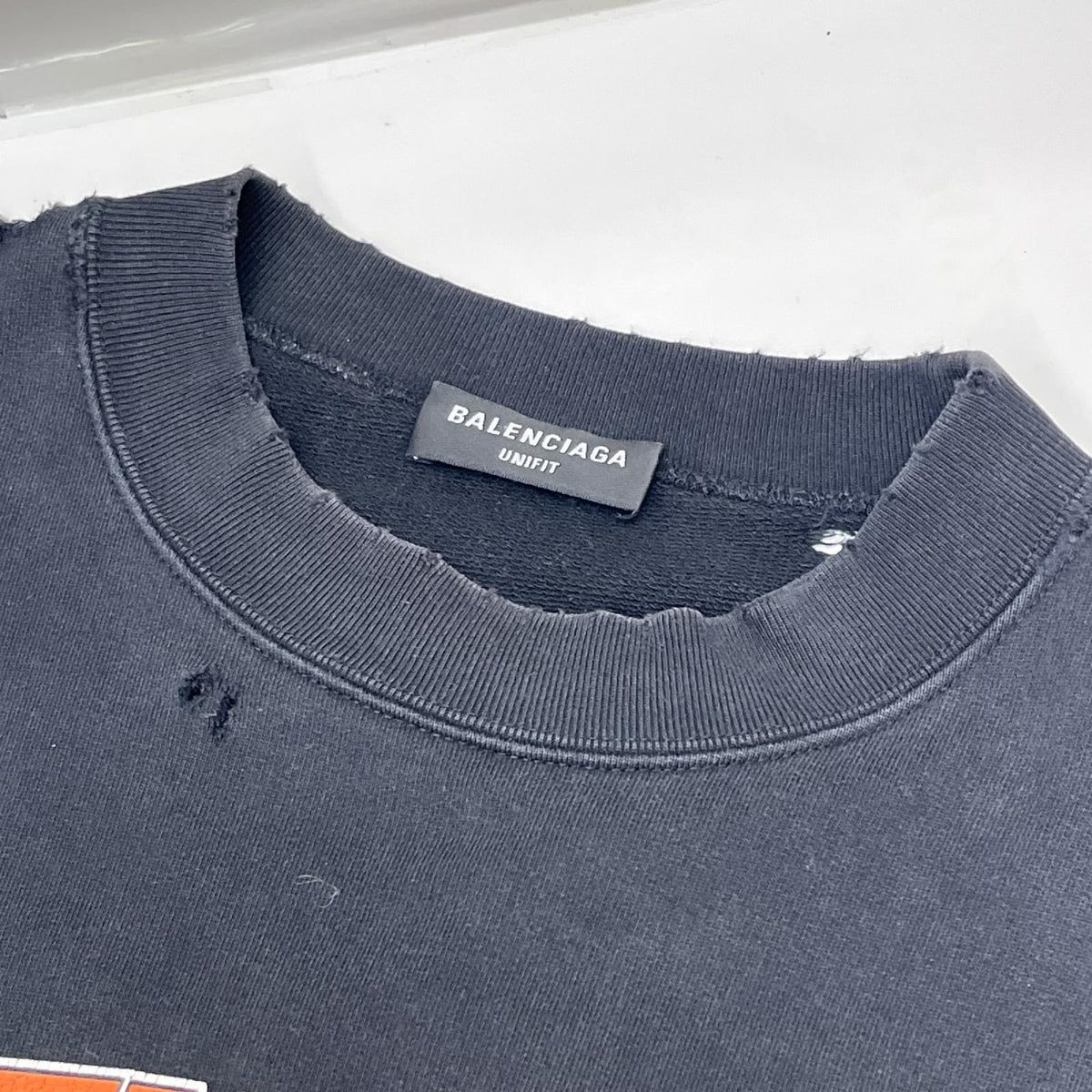 Balenciaga カレッジロゴ クラッシュスウェット ブラック M