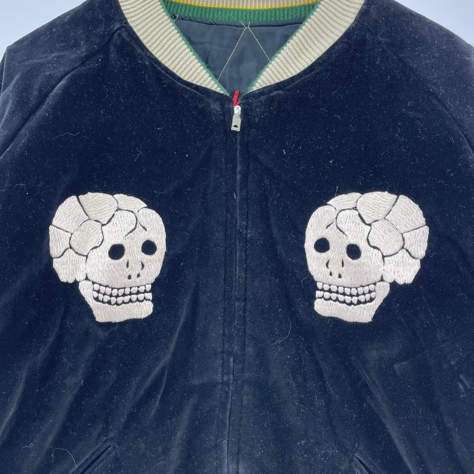 ブルゾン 別珍 スーベニアジャケット SPIDERWEB, SNAKE & SKULL ブラック